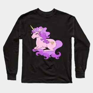 Purple and golden sparkle unicorn Long Sleeve T-Shirt